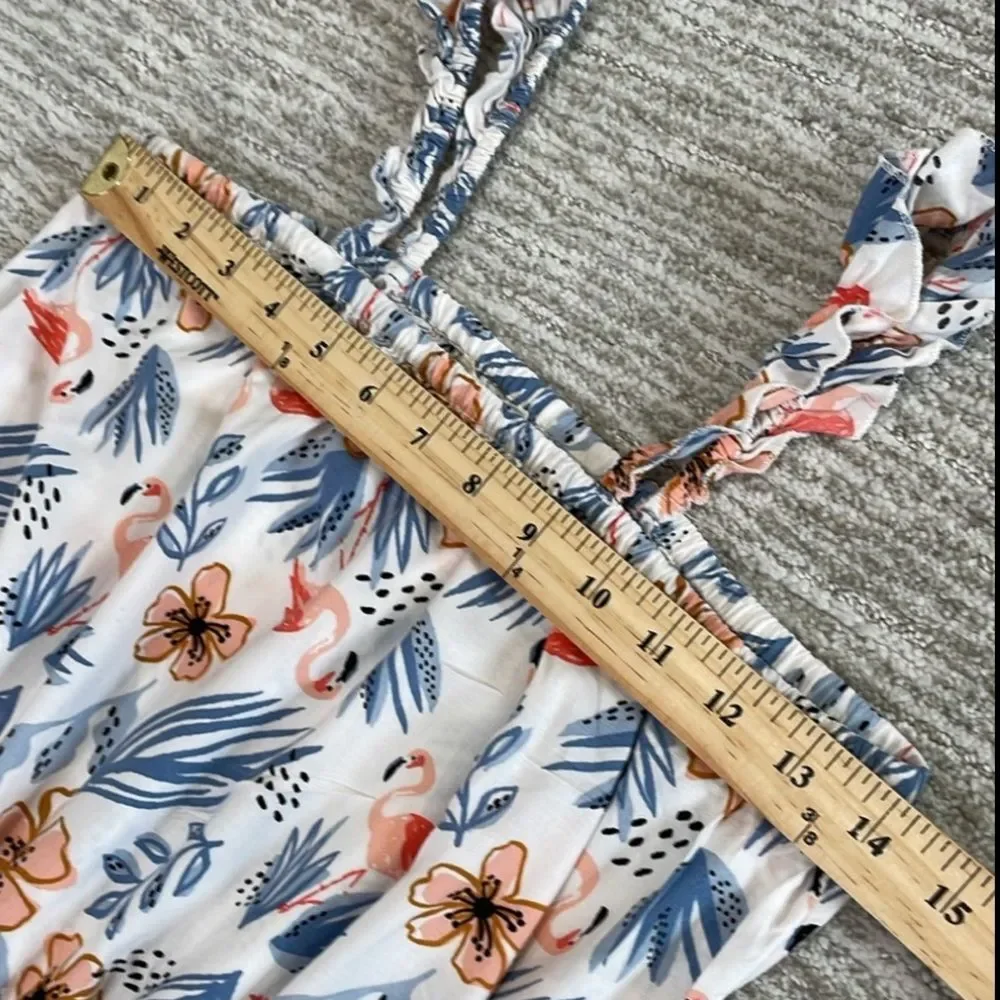 Tucker & Tate Bundle Girls Size XL Ruffle Tank Dress & Floral Flamingo Romper